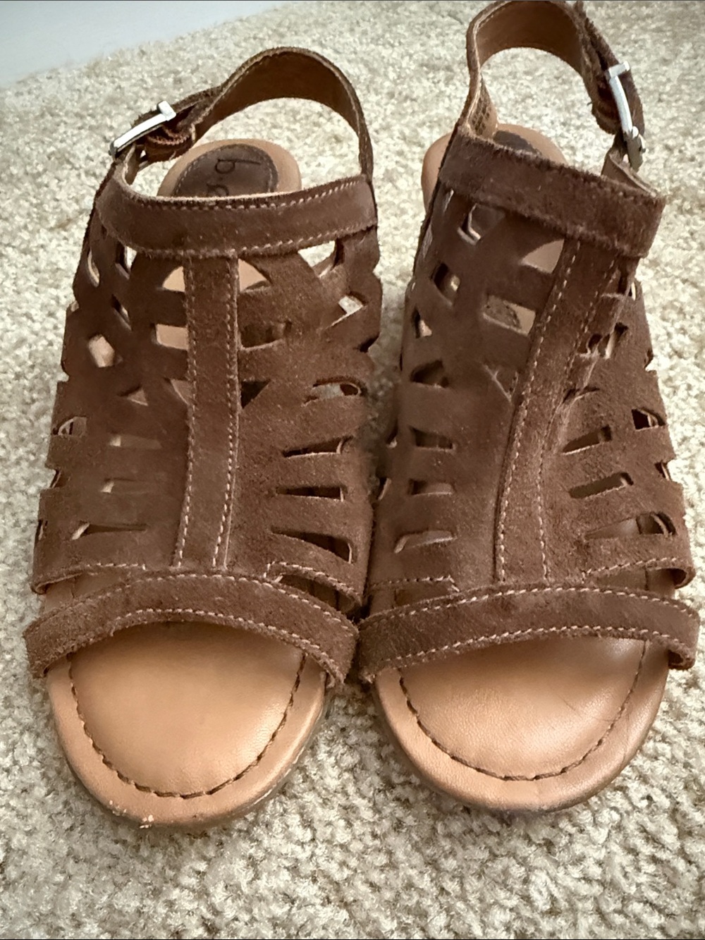 b.o.c. Kids Brown Suede Cutout Gladiator Sandals